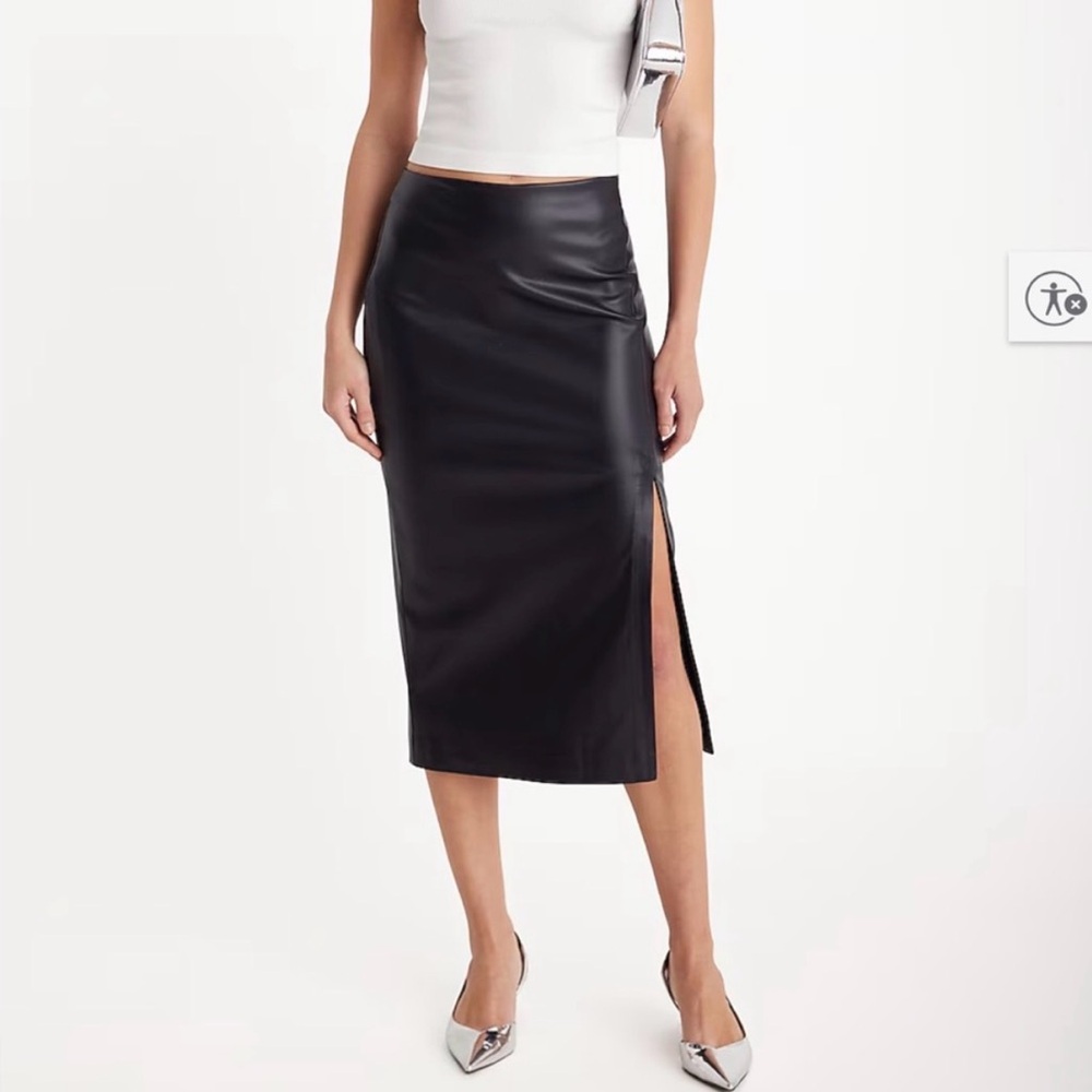 Express Black Pencil Skirt with Side Slit
